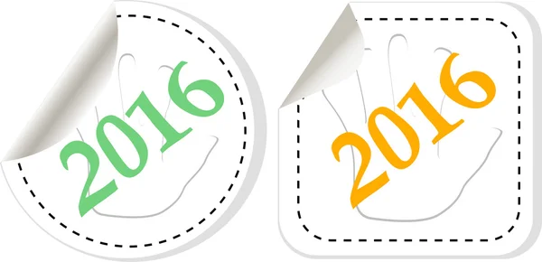 New year 2016 icon set. new years symbol original modern design for web and mobile app on white background — Stock Photo, Image