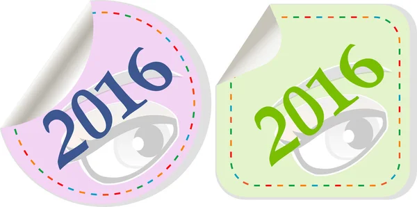 2016 nouvelle année symbole, icônes ou bouton mis isolé sur fond blanc, représente la nouvelle année 2016 — Photo