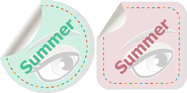 Word summer concept on button. Banner, web button or message for online web site, presentation or application — Stock Photo, Image