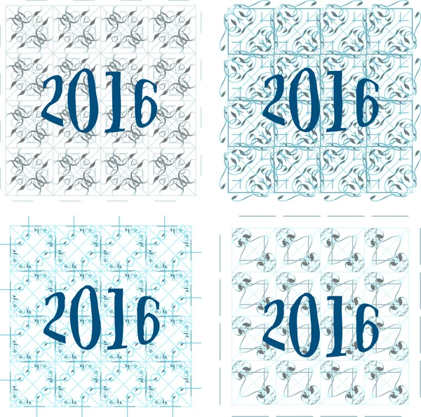 2016 sinal de ano novo em fundo abstrato, conjunto de cartão de convite — Fotografia de Stock