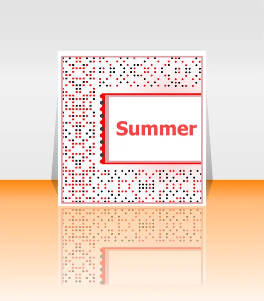 Hola cartel de verano. Fondo de verano. Cartel de efectos, marco. Feliz tarjeta de vacaciones, feliz tarjeta de vacaciones. Disfruta tu verano . — Foto de Stock
