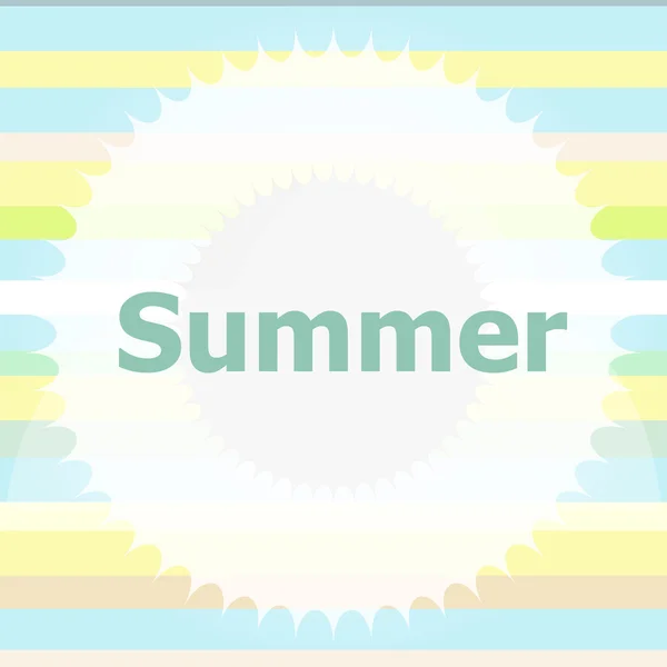 Woord zomer uitnodigingskaart, krijt tekeningen, zomervakantie — Stockfoto