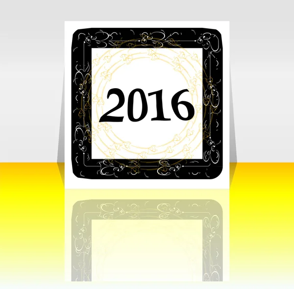 Gott nytt år 2016 symbol med kalligrafiska design på abstrakt bakgrund. — Stockfoto