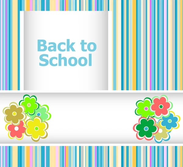 Back to school invitation card with flowers, education concept — Stock Photo, Image