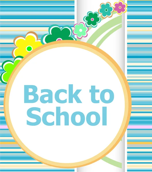 Zurück zur Schuleinladungskarte mit Blumen, Bildungskonzept — Stockfoto