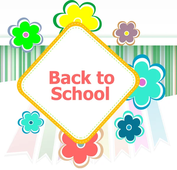 Back to school invitation card with flowers, education concept — Stock Photo, Image