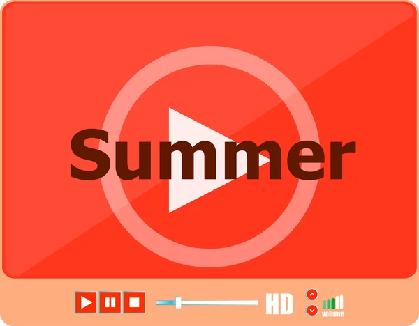 Videospelare för webben med ordet sommar, semester eller teknik — Stockfoto