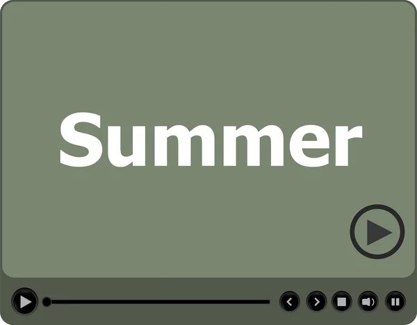 Video player for web with word summer on it, holiday or technology card