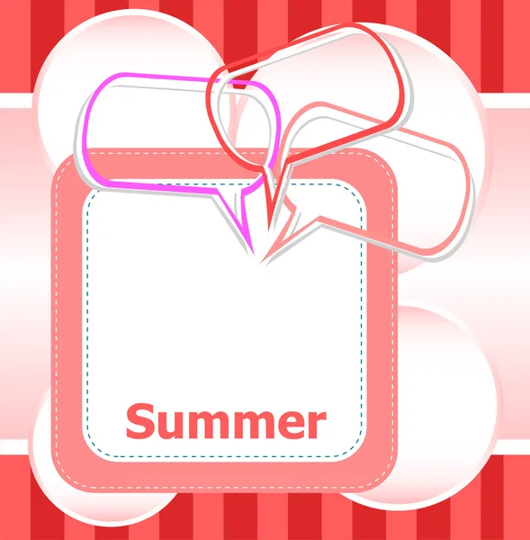 Poster Olá hora de verão e conjunto de bolhas de discurso abstrato — Fotografia de Stock