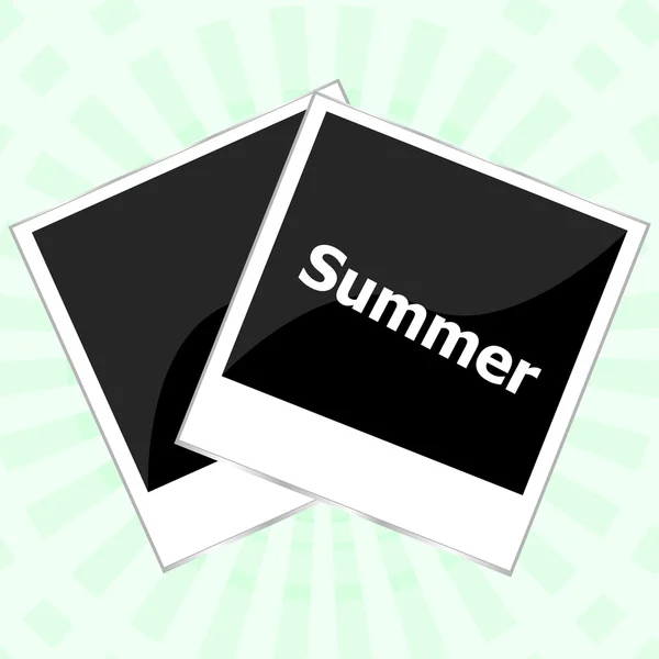 Yaz arka plan, yaz kelime üstünde boş fotoğraf çerçevesi, yaz tatili — Stok fotoğraf