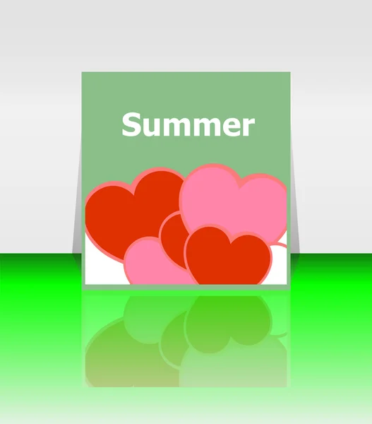 Grungy summer poster with love heart set. I love summer concept — Stock Photo, Image