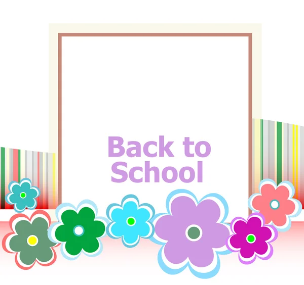 Back to school invitation card with flowers, education concept — Stock Photo, Image