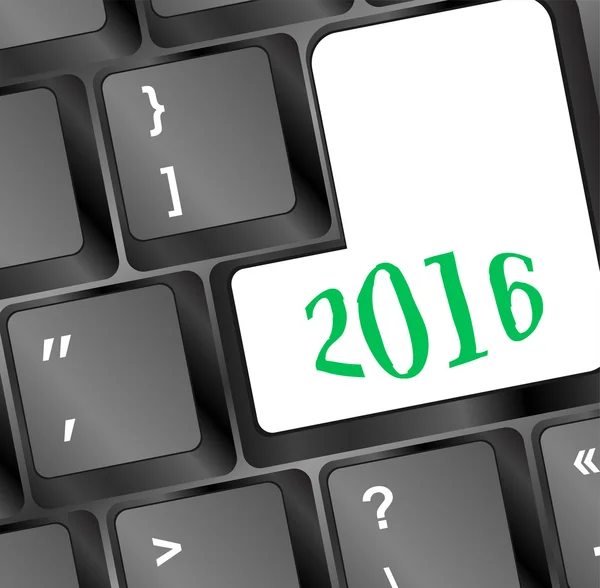 Počítačová klávesnice s šťastný nový rok 2016 klíčem — Stock fotografie
