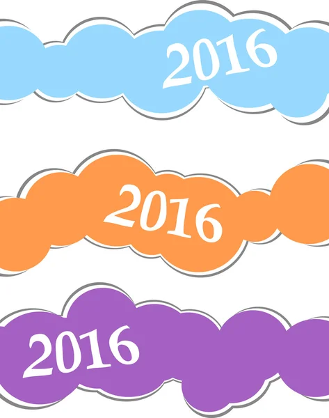 2016 gott nytt år gratulationskort eller bakgrund, jul klistermärken som isolerade på vit bakgrund — Stockfoto
