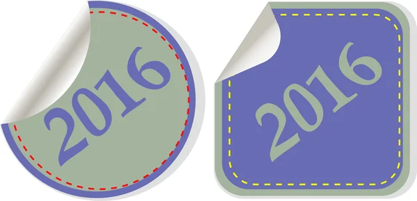 Happy new year 2016 - web icon on a round button — Stock Photo, Image