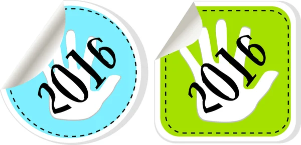 Nuovo anno 2016 set di icone. nuovo anno simbolo originale design moderno per web e mobile app su sfondo bianco — Foto Stock