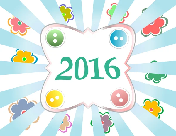 Коробка с новогодними открытками 2016 года с набором цветов — стоковое фото