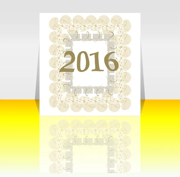 Feliz Ano Novo 2016 símbolo com design caligráfico em fundo abstrato . — Fotografia de Stock