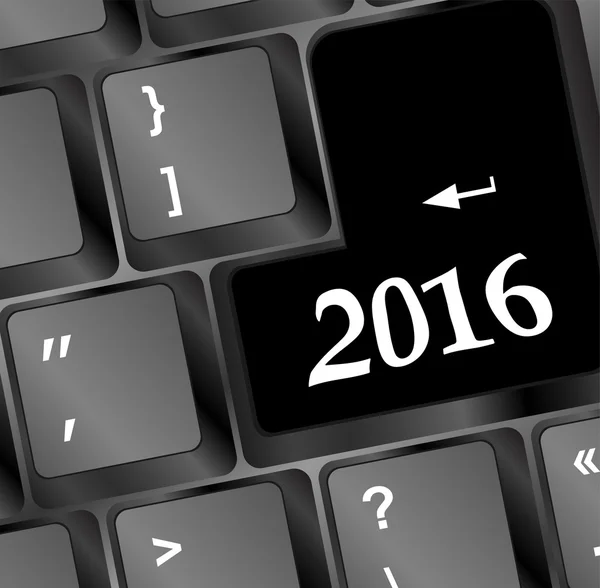 Keyboard on year 2016 image with hi-res rendered artwork that could be used for any graphic design. — Stock Photo, Image