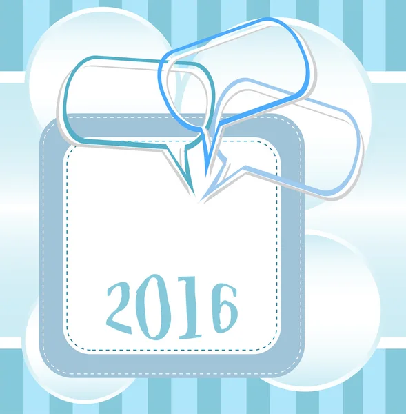 2016 diseño de tarjetas de Año Nuevo con burbujas de discurso abstracto conjunto —  Fotos de Stock