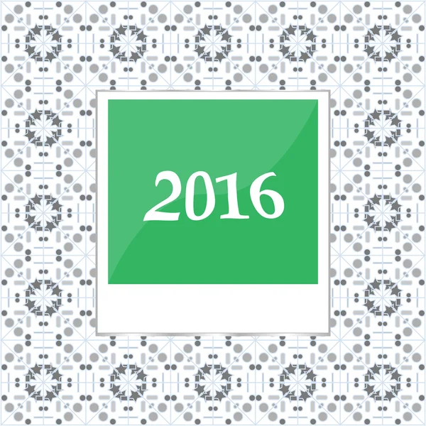 2016 in instant photo frames on abstract background — Stock Photo, Image