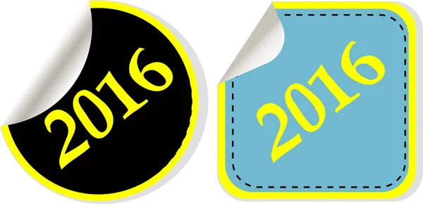 Happy new year 2016 - web icon on a round button — Zdjęcie stockowe