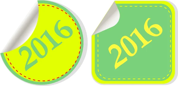 Happy new year 2016 - web icon on a round button — Stock fotografie