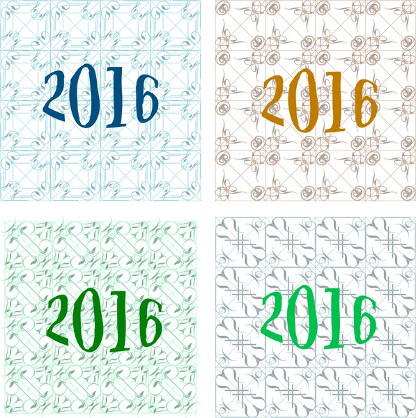 2016 новорічний знак на абстрактному фоні, набір запрошень — стокове фото