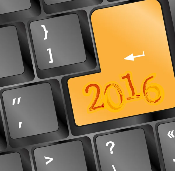 Computer Keyboard with Happy New Year 2016 Key — Stock Photo, Image