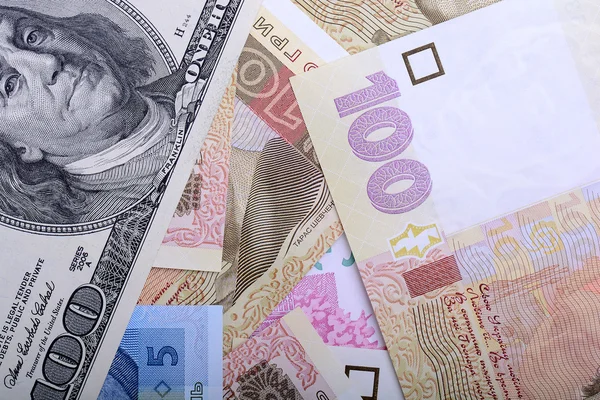 Ukrainische Griwna und der amerikanische Dollar — Stockfoto