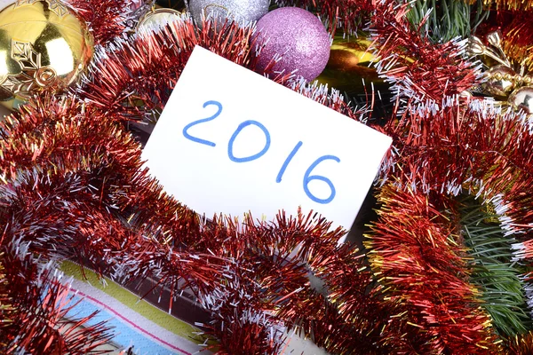 Szczęśliwego nowego roku 2016, ręczne pisanie, akwarela rocznika koncepcja, Wesołych Świąt Bożego Narodzenia — Zdjęcie stockowe