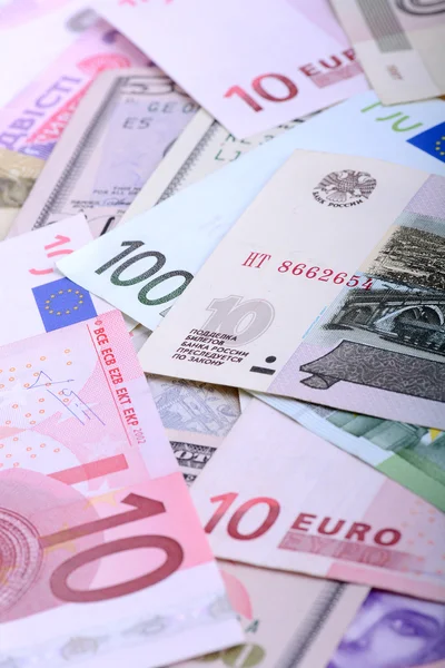 Euro, dollar, Russische roebel - geld van de wereld — Stockfoto