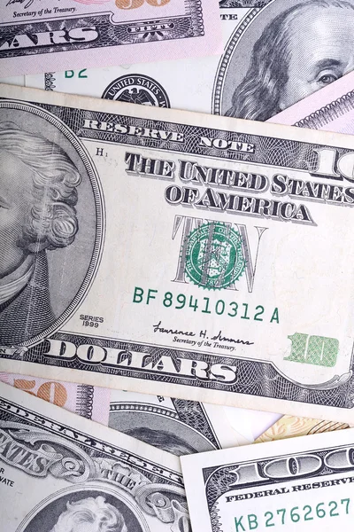 Γρίβνα Ουκρανίας και τα αμερικανικά δολάρια — Φωτογραφία Αρχείου