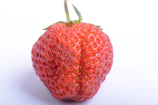 Frische Erdbeeren in Nahaufnahme isoliert auf weißem Hintergrund — Stockfoto