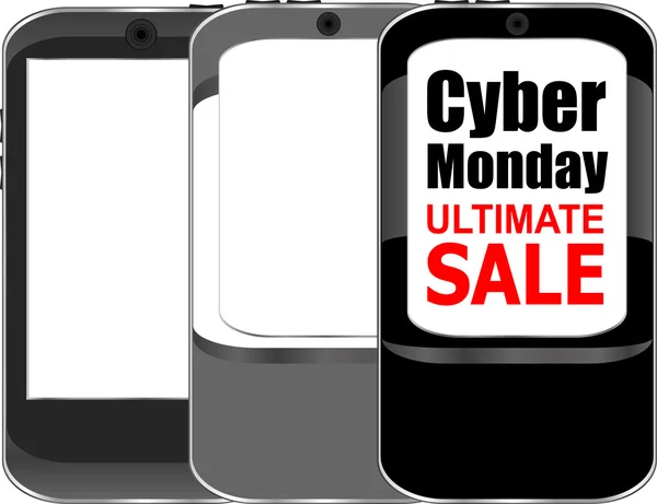 Cyber Monday Sale. Plantilla de diseño para Commerce Business Website Presentación. Ilustración vectorial . — Vector de stock