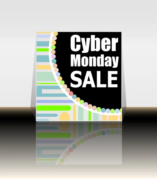 Disegno banner Cyber Monday. Cyber lunedì concetto di vendita. Illustrazione vettoriale — Vettoriale Stock