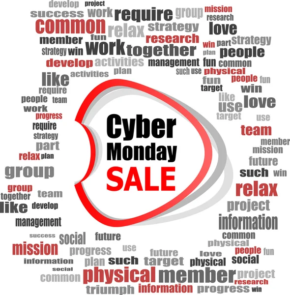 Vendita Cyber lunedi '. Grande banner di vendita. Vendita e sconti. Illustrazione vettoriale — Vettoriale Stock