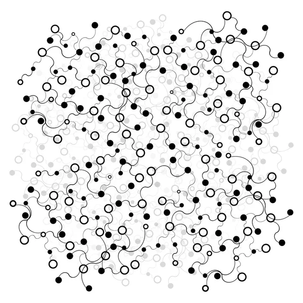 Abstrakter Hintergrund. schwarze Verbindungspunkte auf Weiß. Vektorillustration — Stockvektor