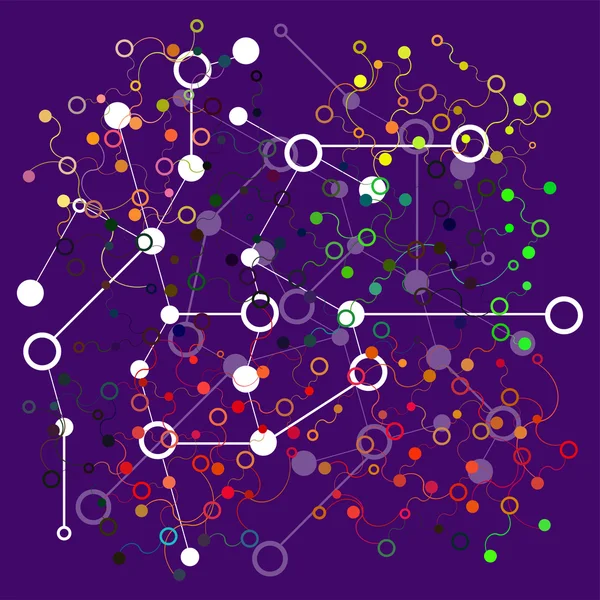 Molecule and Communication Background (en inglés). Diseño gráfico útil para su diseño. Ilustración vectorial — Archivo Imágenes Vectoriales