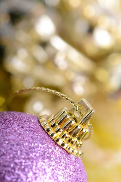 Fundo de Natal com bugigangas e bokeh beleza, conceito de ano novo, close-up — Fotografia de Stock