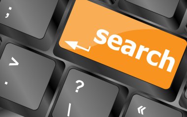Internet arama motoru anahtar gösteren bilgi avlamak kavramı, vektör çizim