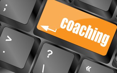Coaching Button on Modern Computer Keyboard with Word coaching on It, vector illustration