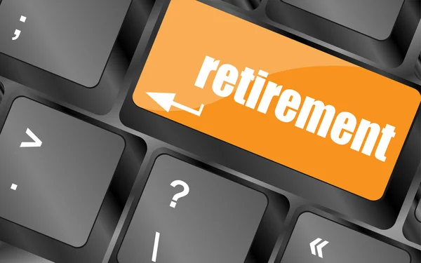 Retirement for investment concept with a button on computer keyboard, vector illustration — 图库矢量图片