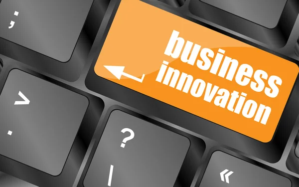 Innovazione aziendale - concetti di business sulla tastiera del computer, concetto di business, illustrazione vettoriale — Vettoriale Stock