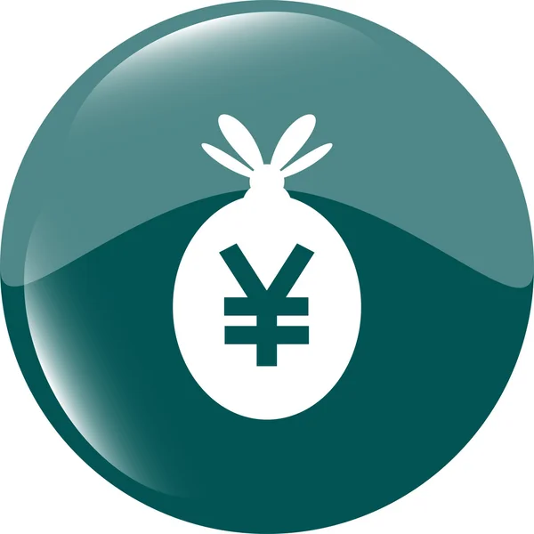 Icône de signe de sac d'argent. yen Japon symbole de devise illustration vectorielle — Image vectorielle