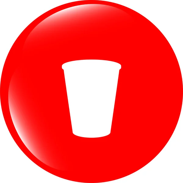 Διάνυσμα φλιτζάνι καφέ εικονίδιο web κουμπί — Διανυσματικό Αρχείο