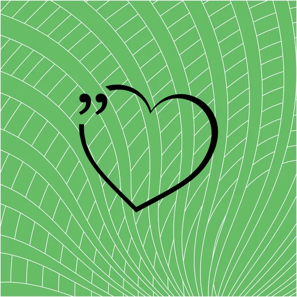 Cita Mark Speech Bubble con corazón de amor. Citar icono de signo. ilustración vectorial — Vector de stock