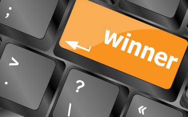 winner button on the keyboard key close-up, vector illustration