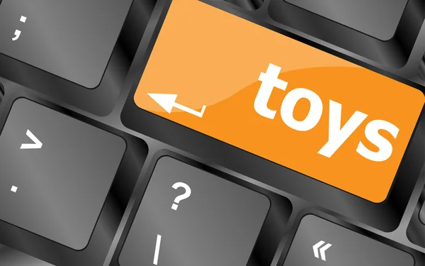 Toys word on computer keyboard pc key, vector illustration — Stok Vektör