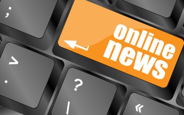 online news button on computer keyboard key, vector illustration